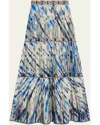 Emporio Sirenuse - Elda Tie-dye Embroidered Maxi Skirt - Lyst