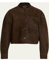 Brunello Cucinelli - Suede Bomber Jacket - Lyst