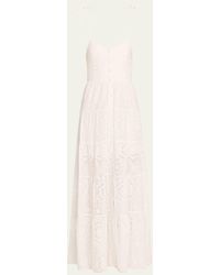 Alice + Olivia - Shantella Embroidered Voile Tiered Maxi Dress - Lyst