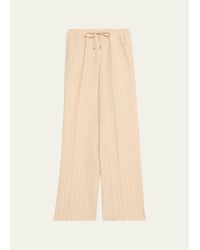 Kiton - Striped Linen Straight-Leg Pull-On Pants - Lyst