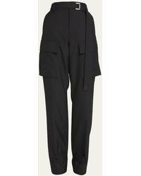 Sacai - Belted Wool Cargo Trousers - Lyst