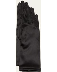 Dolce & Gabbana - Sfilata Short Black Satin Gloves - Lyst
