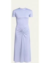 Victoria Beckham - Gathered Drop-Waist Midi T-Shirt Dress - Lyst