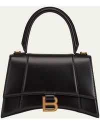 Balenciaga - Hourglass Xs Top Handle Bag In Black - Lyst