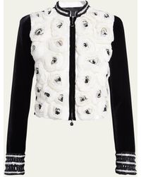 Giorgio Armani - Silk Rose-embroidered Velvet Jacket - Lyst