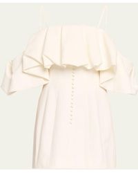 Jonathan Simkhai - Puff Overlay Square-neck Mini Dress - Lyst