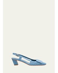Roger Vivier - 45Mm Belle Vivier Denim Slingback Pumps - Lyst