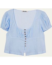 Ciao Lucia - Risi Gingham Button-Front Top - Lyst