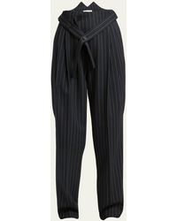 Setchu - Stripe Pleated Tailored Wool Pants - Lyst