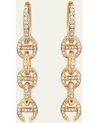 Hoorsenbuhs - 18k Yellow Gold 5 Link Pave Drip Earrings With White Diamonds - Lyst