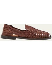 Brunello Cucinelli - Huarache Leather Fisherman Sandals - Lyst