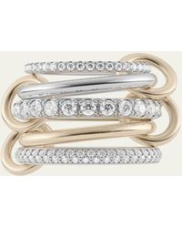 Spinelli Kilcollin - Leyla Sg Five Link Ring In 18k Yellow Gold And Sterling Silver With Diamonds - Lyst