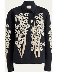KHAITE - Argo Button-Down Foral Applique Top - Lyst