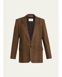 Saint Laurent - Houndstooth Wool Blazer - Lyst