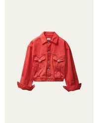 Versace - Oversized Blouson Denim Jacket - Lyst