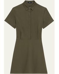 Theory - Short-sleeve A-line Mini Shirtdress - Lyst