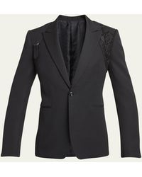Alexander McQueen - Grain De Poudre Crystal Harness Tuxedo Jacket - Lyst