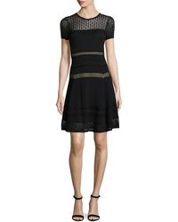 Diane von Furstenberg Celina Pointelle Party Dress - Black