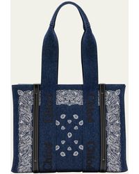 Chloé - X High Summer Woody Medium Tote Bag In Bandana Embroidered Denim - Lyst