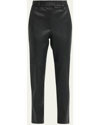 Brunello Cucinelli - Nappa Leather Straight-leg Trousers - Lyst
