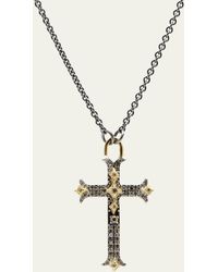 Armenta - Old World Diamond Small Cross Pendant Necklace - Lyst