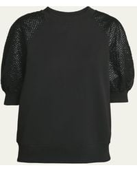 Moncler - Lace-up Crewneck T-shirt - Lyst