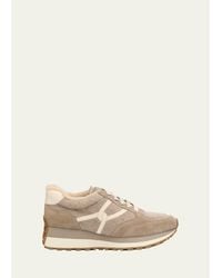 Veronica Beard - Valentina Suede Shearling Retro Sneakers - Lyst