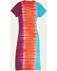 The Elder Statesman - Tri-dye Linen Midi Dress - Lyst