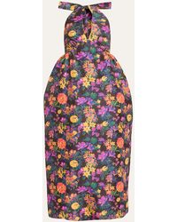 Kika Vargas - Ivy Floral-print Halter Fit-flare Dress - Lyst