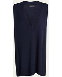 Eskandar - A-line Sleeveless Deep-v Long Cashmere Sweater - Lyst