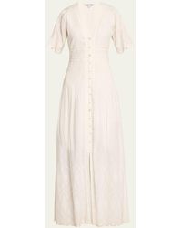 Veronica Beard - Arushi Embroidered Short-sleeve Maxi Dress - Lyst