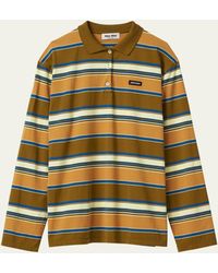 Miu Miu - Oversized Stripe Polo Shirt - Lyst
