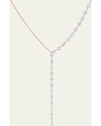 64 Facets - 18k White Gold Diamond Lariat Necklace - Lyst