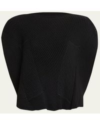 Issey Miyake - Orbicular Pleated Cap-Sleeve Top - Lyst