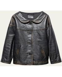 Prada - Nappa Leather Single-Breasted Jacket - Lyst