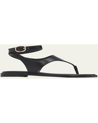 Stuart Weitzman - Marley Nappa Leather Flat Thong Sandals - Lyst