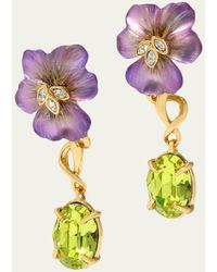 Alexis - Pansy Lucite Crystal Drop Post Earrings - Lyst