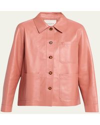 Lafayette 148 New York - Button-Down Nappa Leather Jacket - Lyst