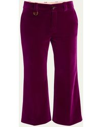 Chloé - Flared Velvet Trousers - Lyst