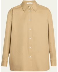 The Row - Tansy Cotton-Cashmere Button-Down Shirt - Lyst