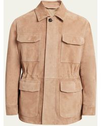 Brioni - Suede Field Jacket - Lyst