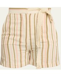 Loro Piana - Berm Norris Linen Shorts With Terry Cloth Stripes - Lyst