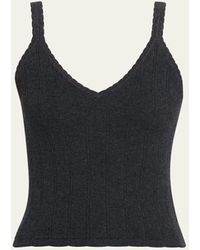 Lisa Yang - Suni Scalloped Cotton-Cashmere Rib Tank Top - Lyst
