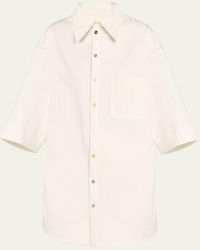 Christopher John Rogers - Embroidered Jumbo Short-sleeve Shirt - Lyst