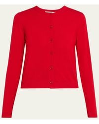 Jason Wu - Long-Sleeve Merino Wool Crewneck Cardigan - Lyst
