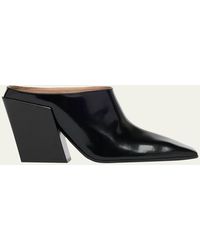 Bottega Veneta - Okinawa Leather Square-Toe Mules - Lyst