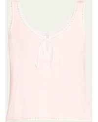 Andine - Vivi Striped Lace-trim French Terry Tank - Lyst
