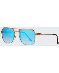 Vintage Frames Company - Ceo Textured Gold-plated Gradient Sunglasses - Lyst