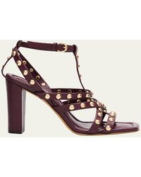 Ulla Johnson - Bijou Studded Caged Block-Heel Sandals - Lyst