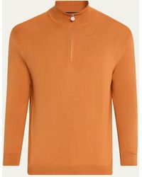 Kiton - Wool Knit Half-Zip Sweater - Lyst